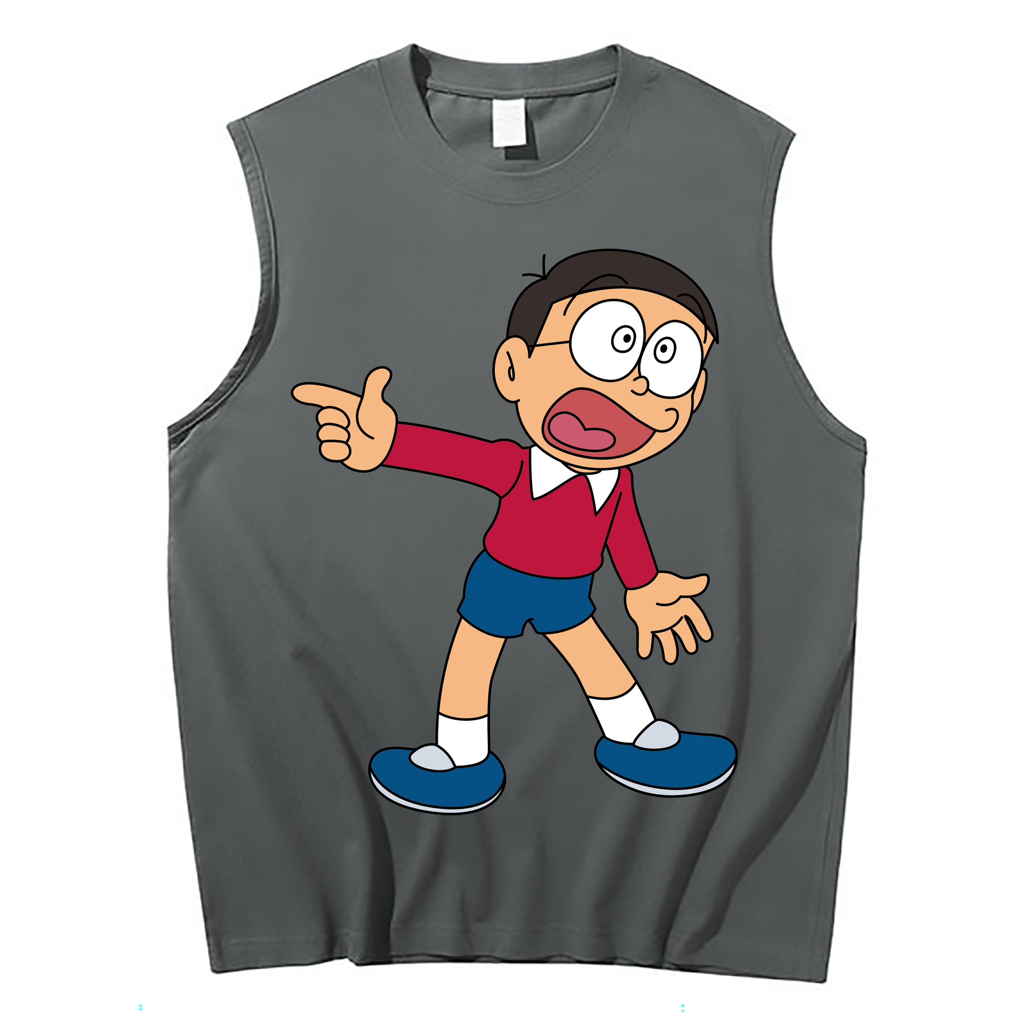 （画像用） ドラえもん 野比 のび太 Doraemon Nobita Nobi コットン100％タンクトップ（フロントプリント）